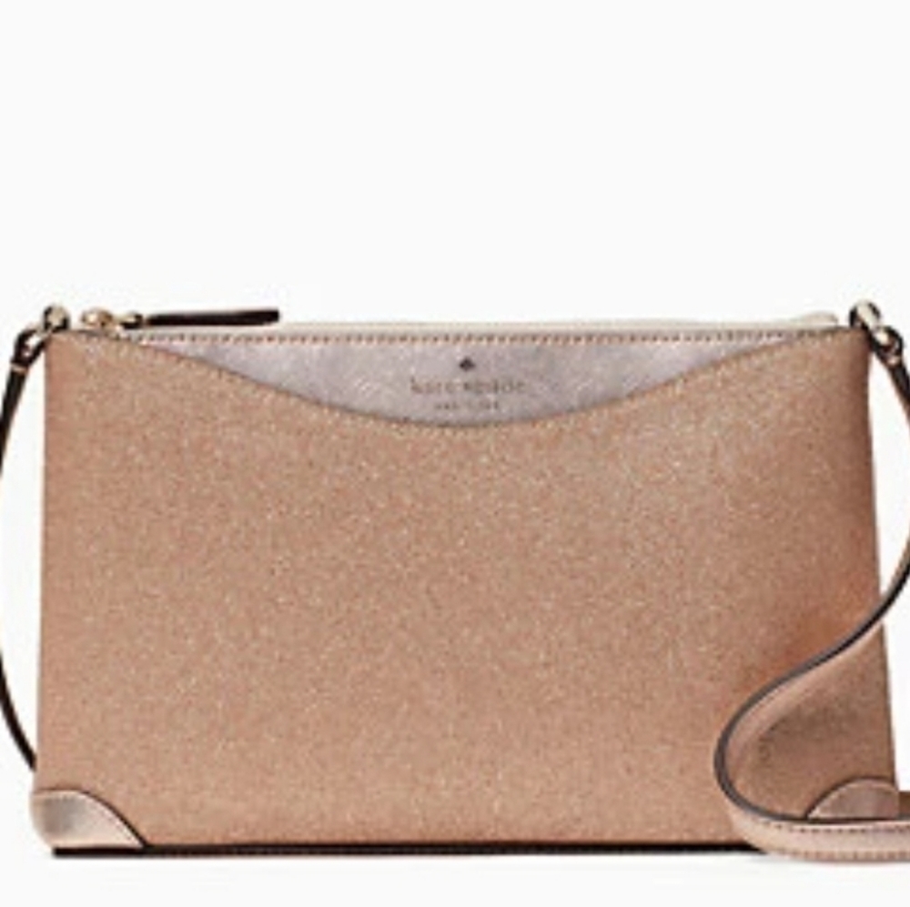 Kate spade shimmy glitter rose gold crossbody